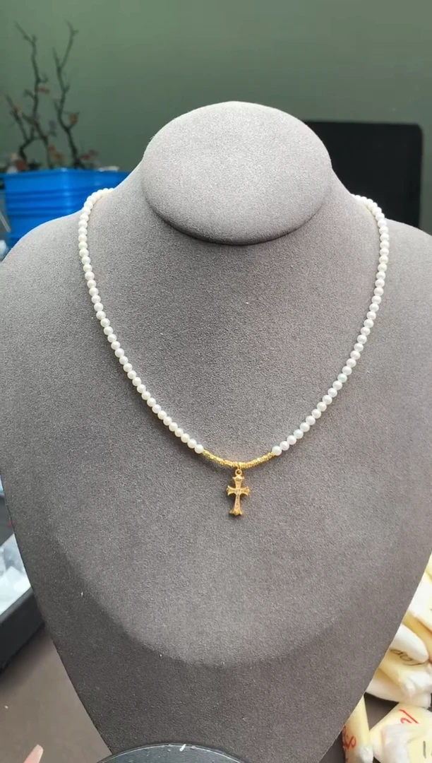 淡水珍珠银S925镶嵌颈饰一福利