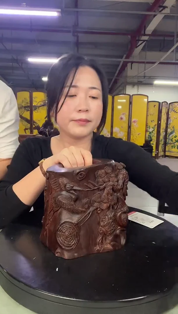 木临****店DT173432-P7MK-松鹤延年笔筒