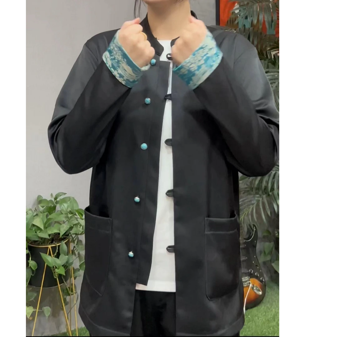 882225260男士新款时尚休闲唐装衬衫