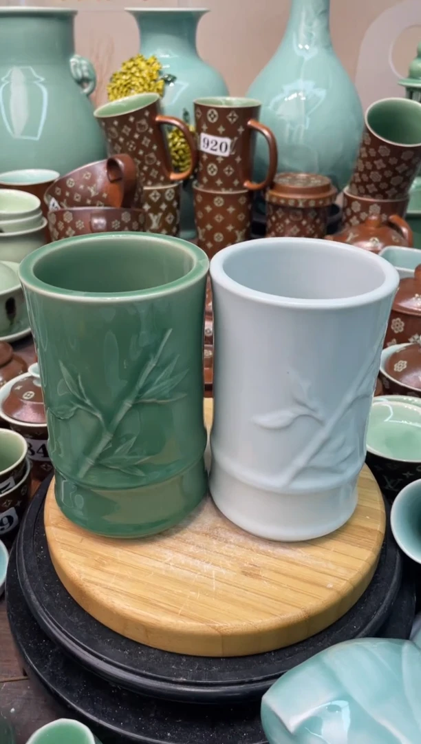 瓷2个 特价福利 微瑕 慧仙青瓷