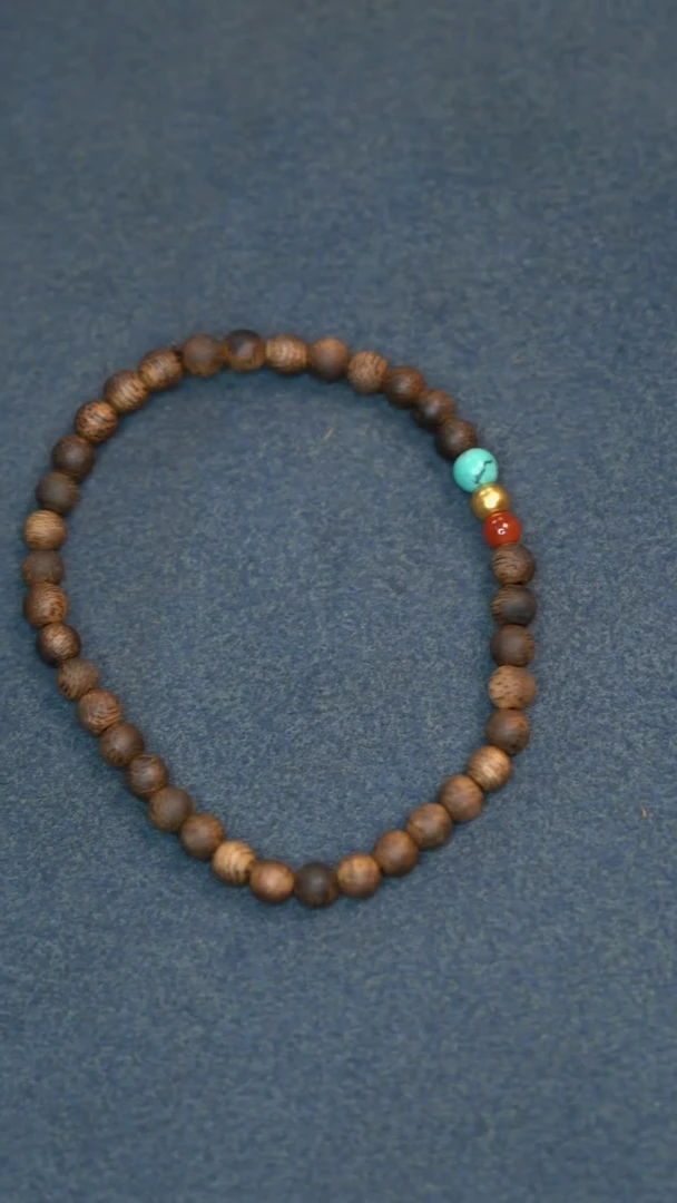 手串沉香海南莺歌绿棋单圈圆珠