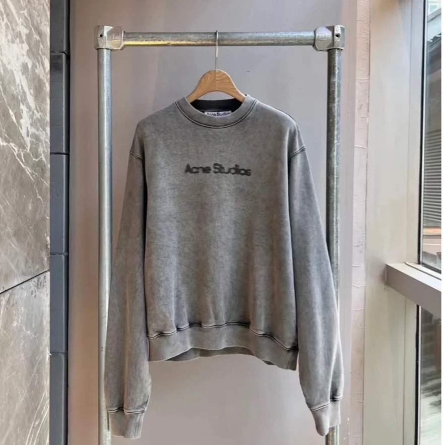 116 Acne Studios 褪色做旧徽标字母长袖卫衣 m码 全新