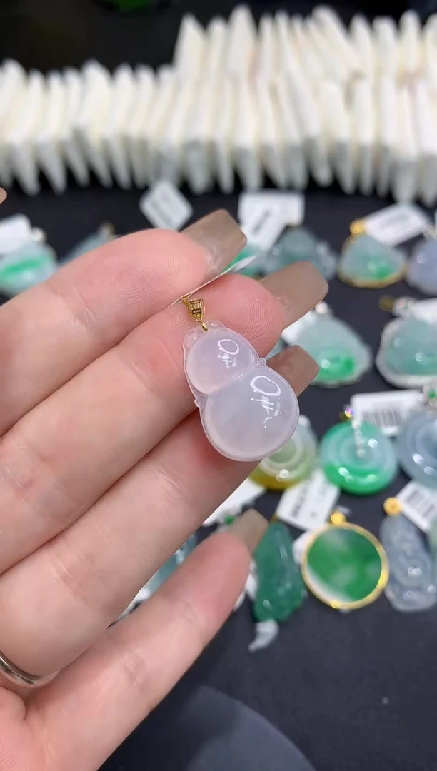 吊坠(不含链)18K金镶嵌翡翠111