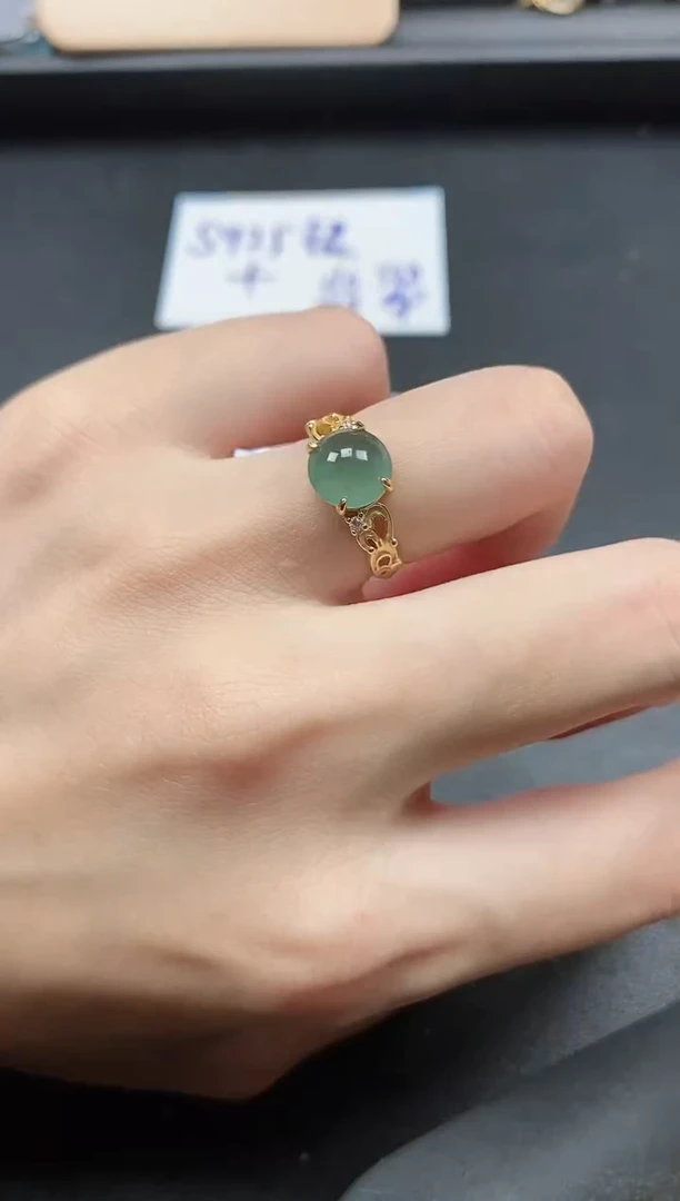 翡翠戒指银S925镶嵌51511
