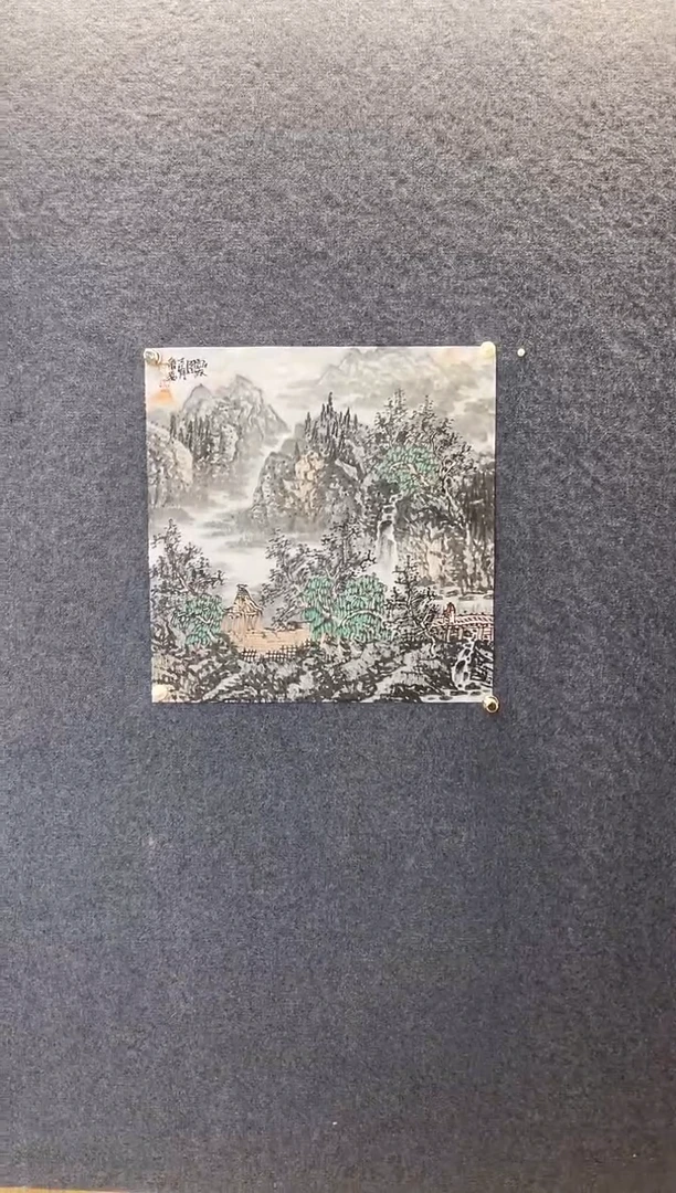 国画9512徐会Y访友图四尺斗方浅绛软片