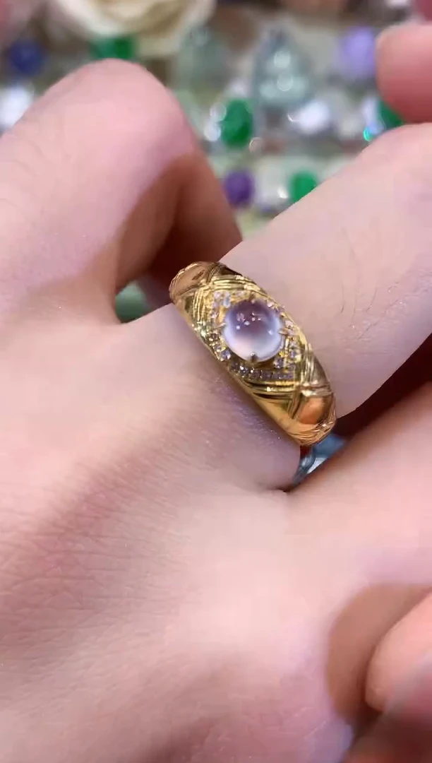 18K金镶嵌戒指翡翠B38