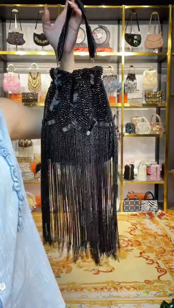 织物织物珠韵恒泽重工串珠手提包