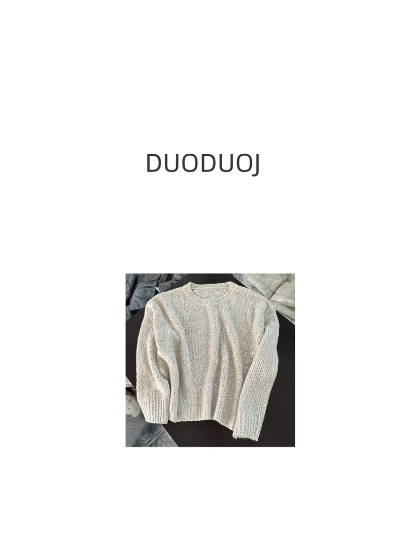 【DuoDuoJ】【亮晶晶毛衣】韩系休闲百搭套头加厚圆领毛衣