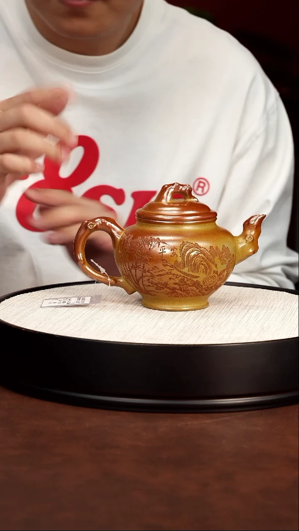 茶壶紫砂宜兴紫砂 竹报春火云烧 王月芬