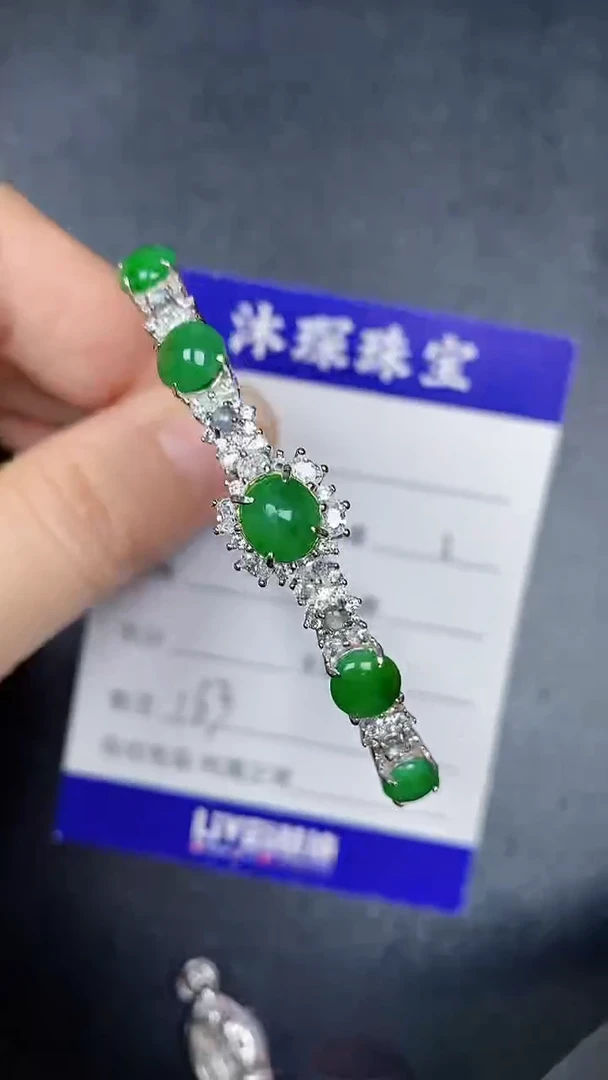 银S925镶嵌戒指翡翠2830