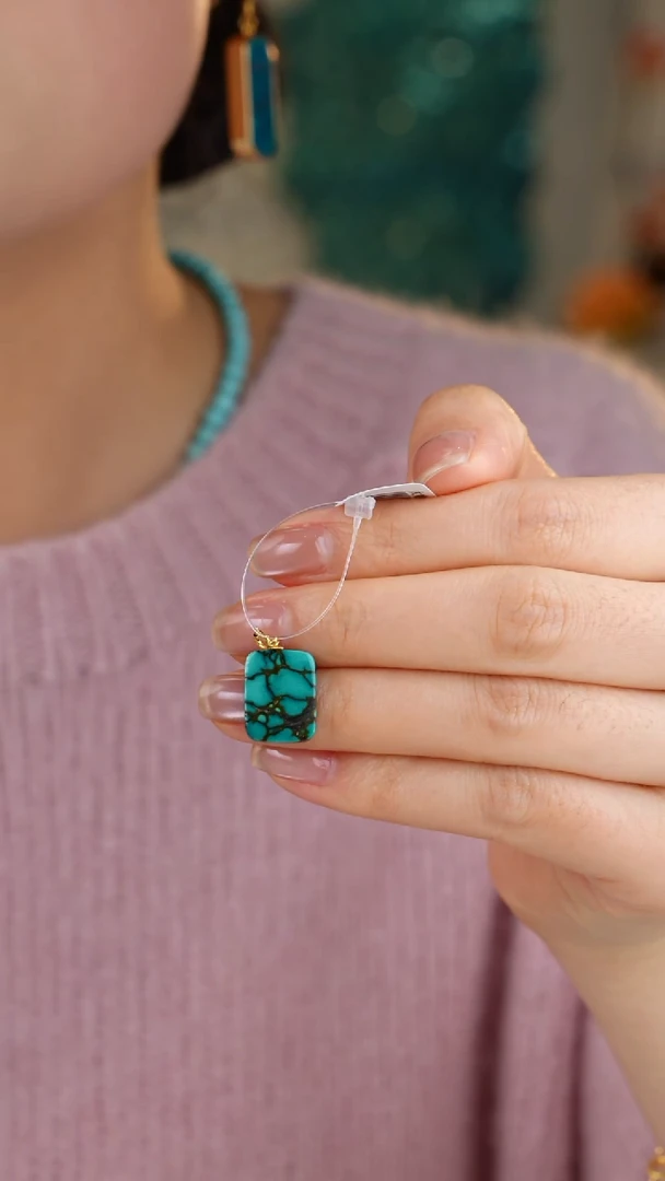 【闪购商品】绿松石吊坠(不含链)18K金镶嵌1