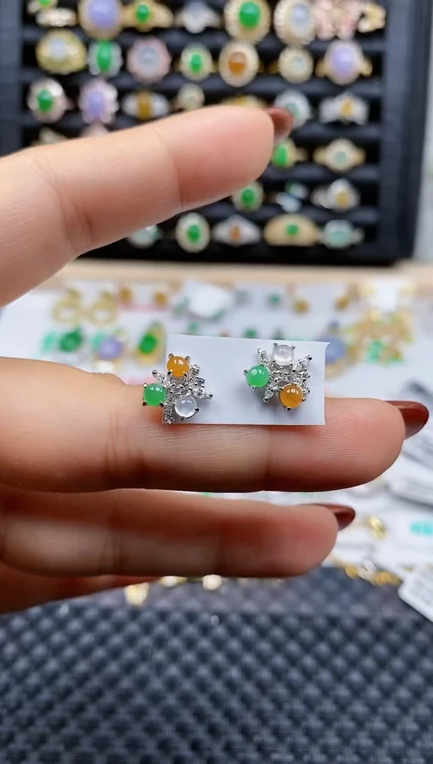 银S925镶嵌戒指翡翠33