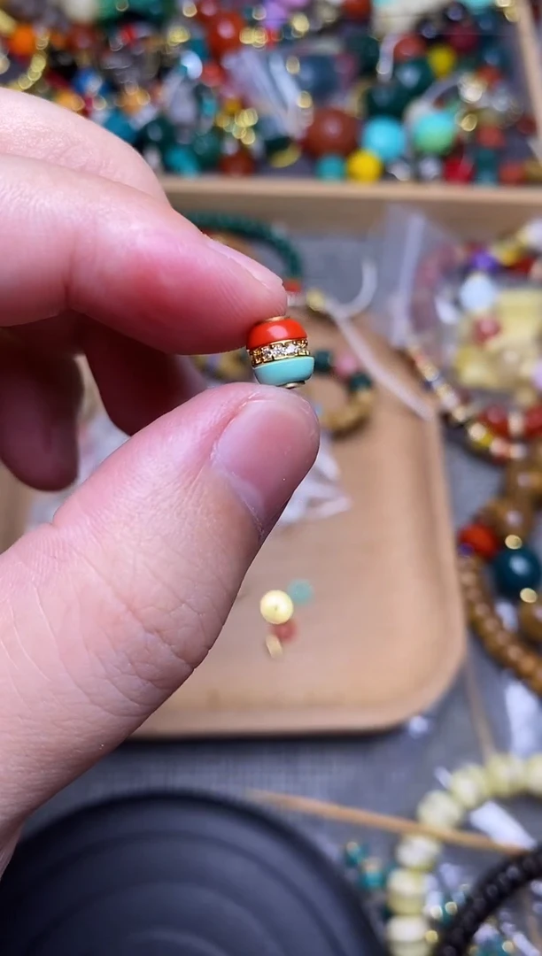 琉璃手工艺品红绿汉堡卡6mm 单个发