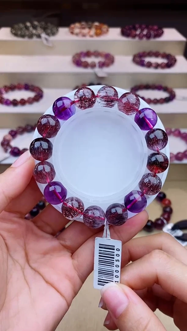 未镶嵌手串水晶黑加仑超七12m+