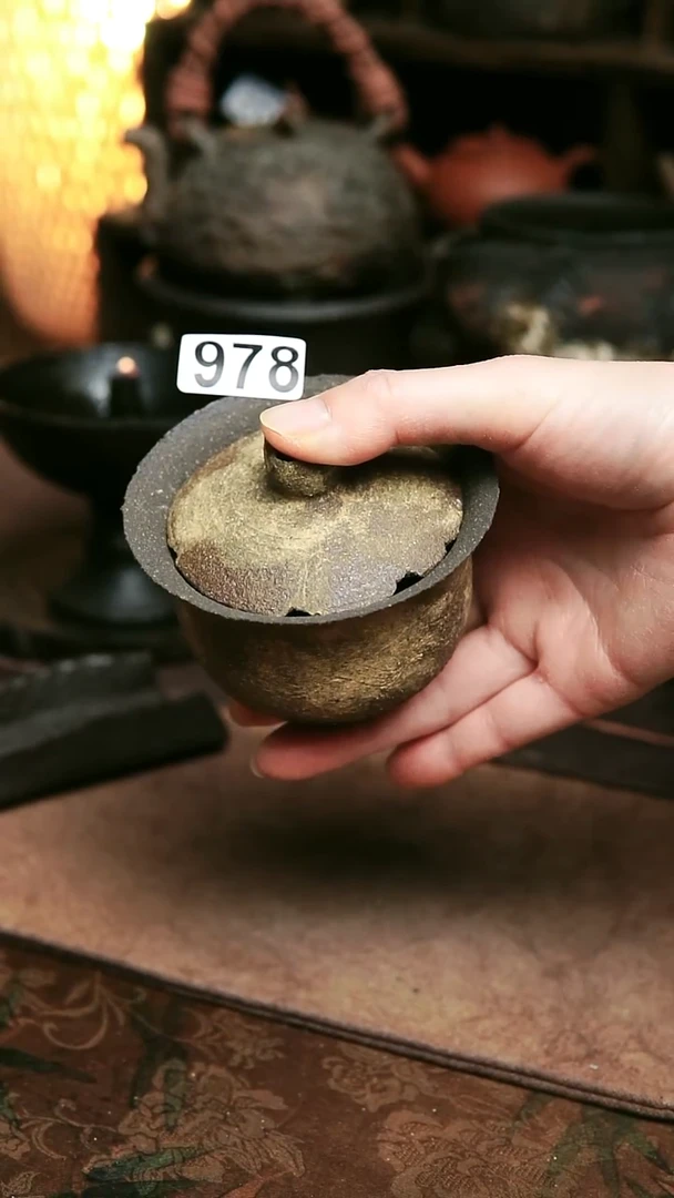 987号紫砂全手工粉引盖碗125毫升