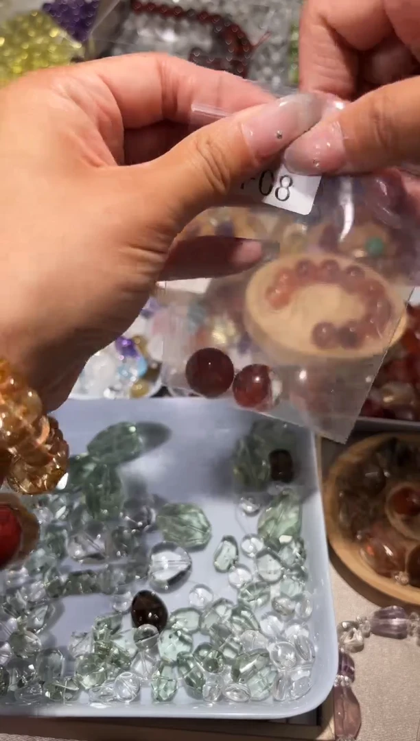 水晶手链未镶嵌赵*静F08胶花卡19单珠
