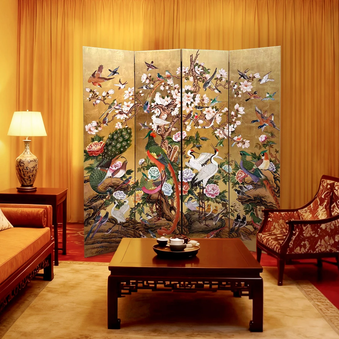 TS594花鸟屏风高210*宽50cm*4片