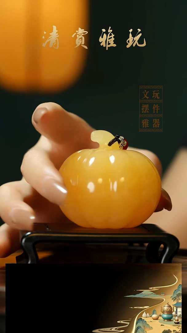 玉《福瓜》手把件摆件