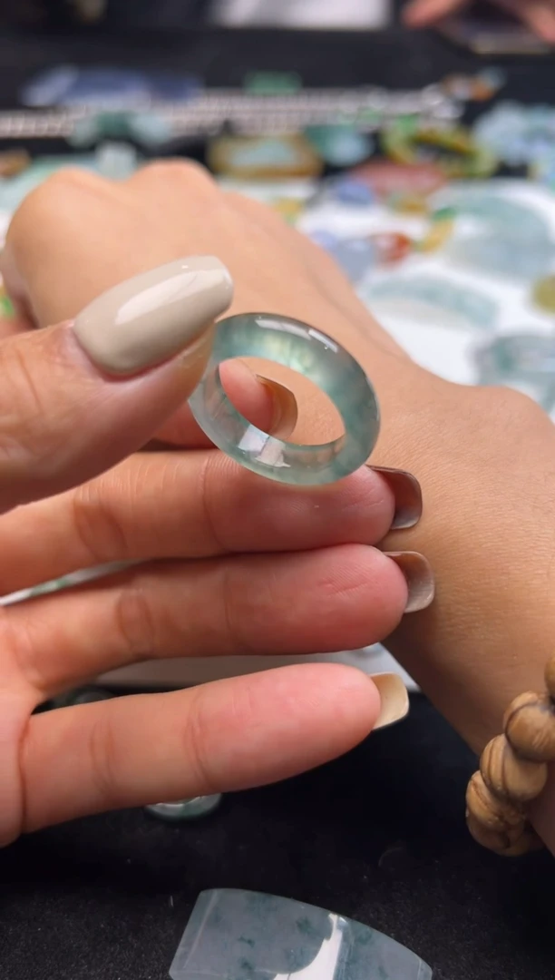 未镶嵌定制翡翠蓝绿戒圈16800+840-zgq178