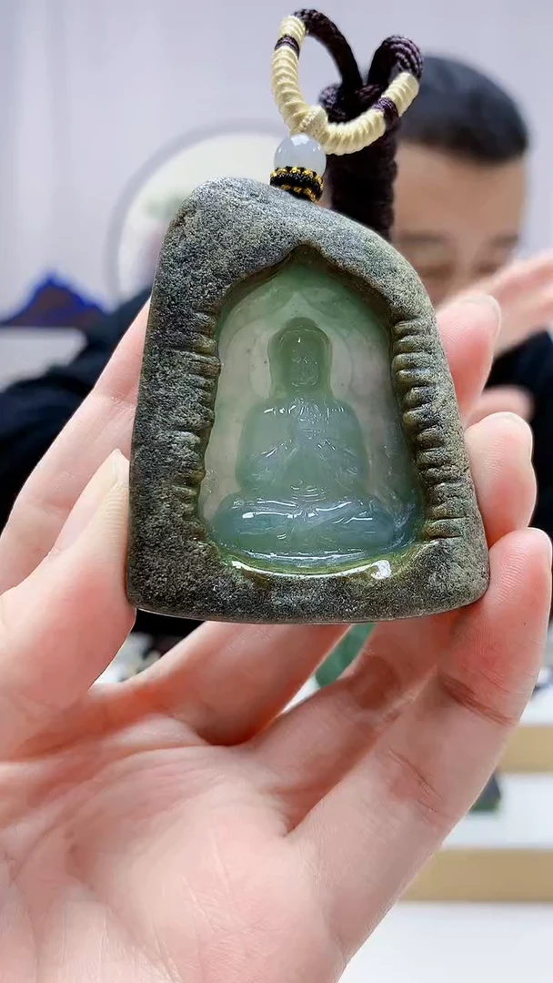 未镶嵌定制翡翠4898zm-毛货挂件79观音