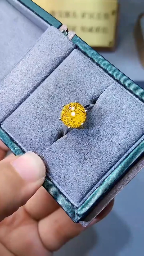 【闪购商品】黄晶戒指银S925镶嵌3444