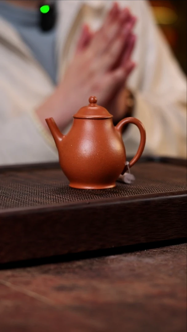 宜兴紫砂野山红泥高潘壶