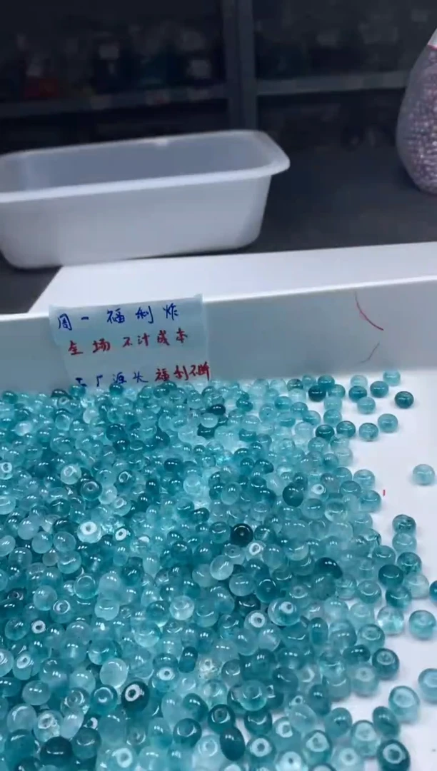 未镶嵌颈饰碧玺W1891蓝碧玺算盘8*4MM*30颗