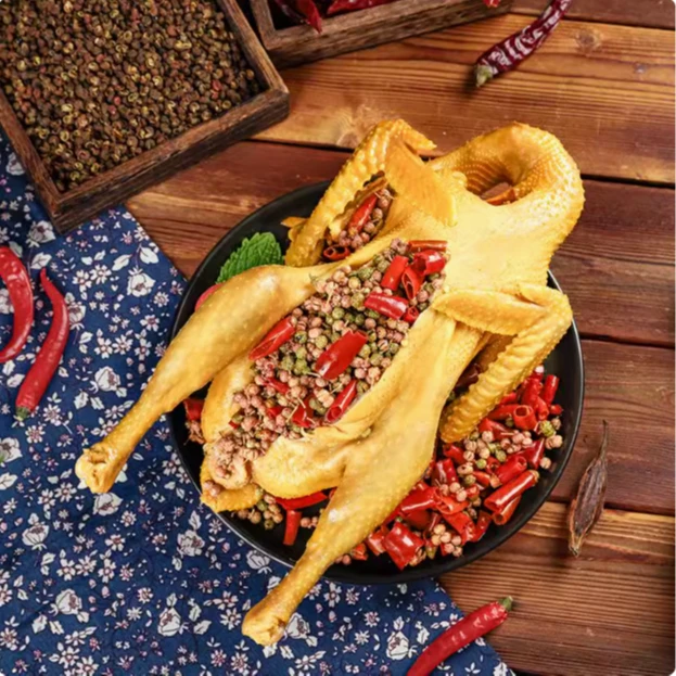正宗椒麻鸡即食川味特产熟食加热手撕花椒鸡麻辣鸡土鸡整只