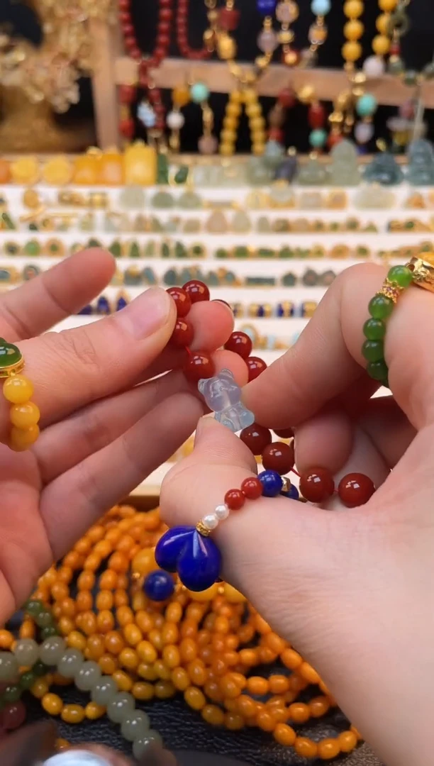 通孔蓝宝石未镶嵌海蓝宝小熊