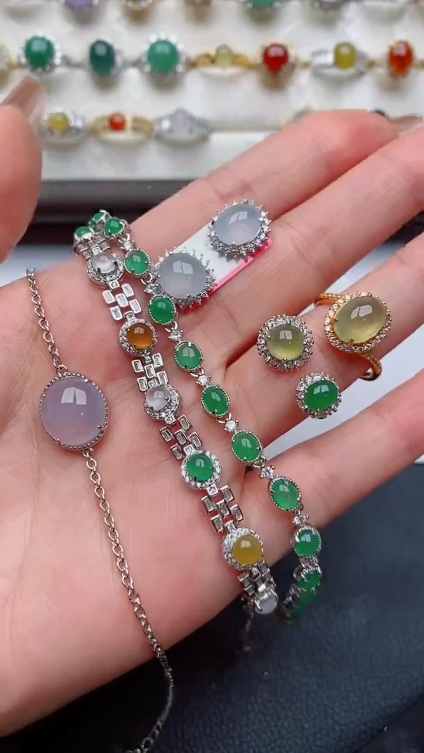 银S925镶嵌戒指翡翠?****^..