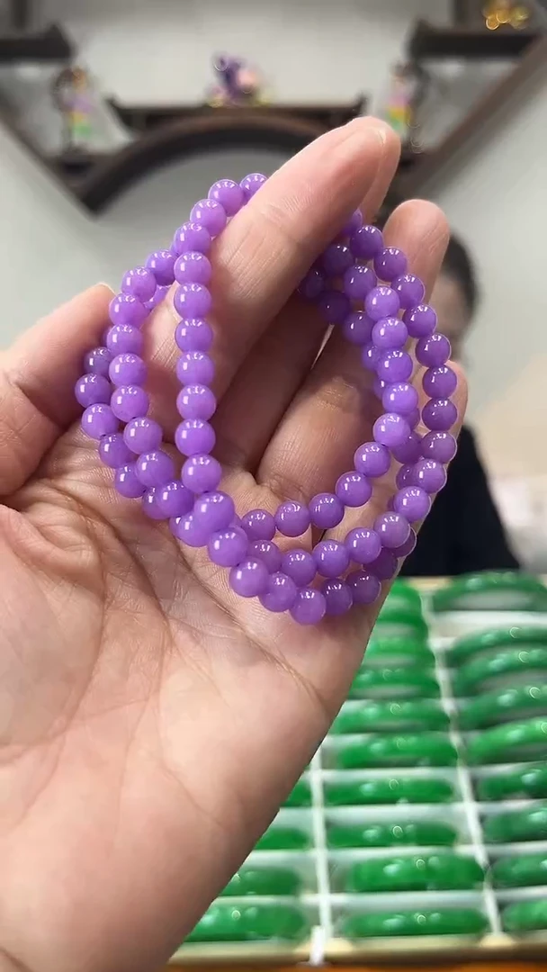 【闪购商品】翡翠手链未镶嵌闪16 紫罗兰手串