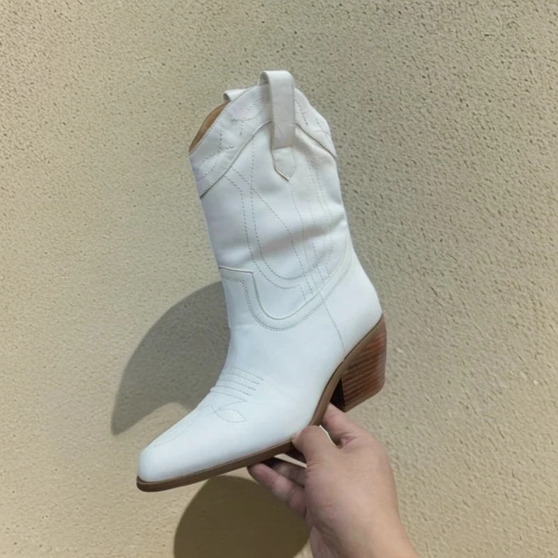 6545-A3-单里高帮靴子女粗跟小短靴欧货时尚马丁靴英伦风