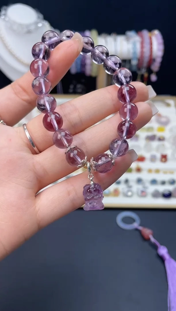 【闪购商品】水晶手串未镶嵌紫水晶成品DIY手串
