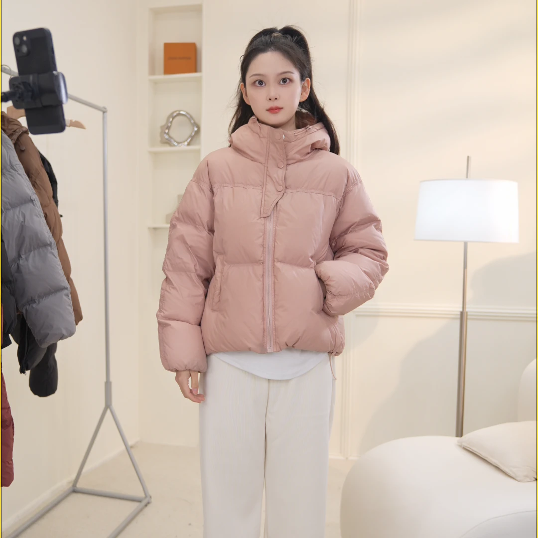 【小颖子专享】连帽韩版短款羽绒服网红加厚女装女厚款立领保暖秋冬