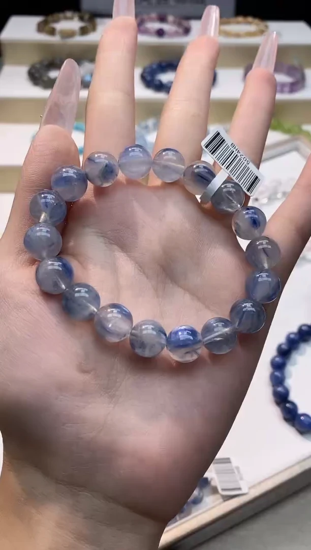 未镶嵌手串水晶冰花蓝晶