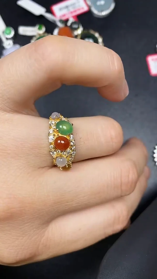 银S925镶嵌戒指翡翠1880