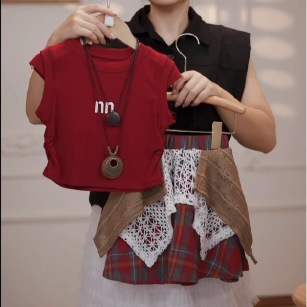 女童夏装套装儿童夏季洋气时髦两件套中小童大童T恤裙子休闲装