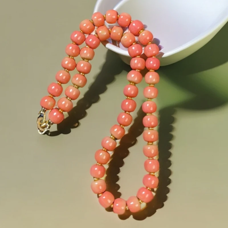 项链 Y3042陌陌红桶珠10m设计款项链