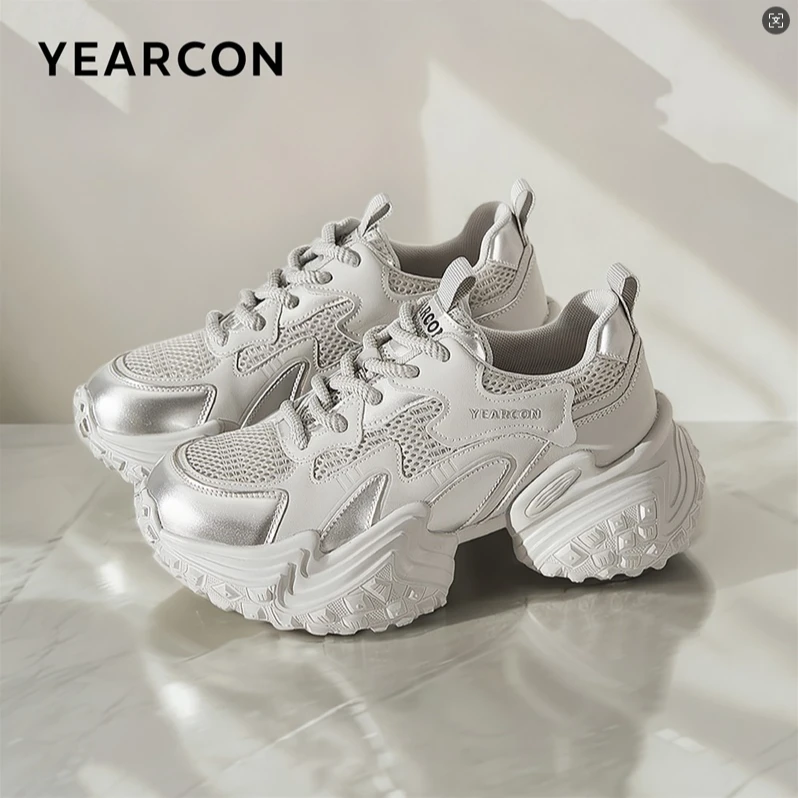 意尔康长腿精灵2025新款增高舒适运动鞋优雅老爹鞋显瘦百搭女鞋