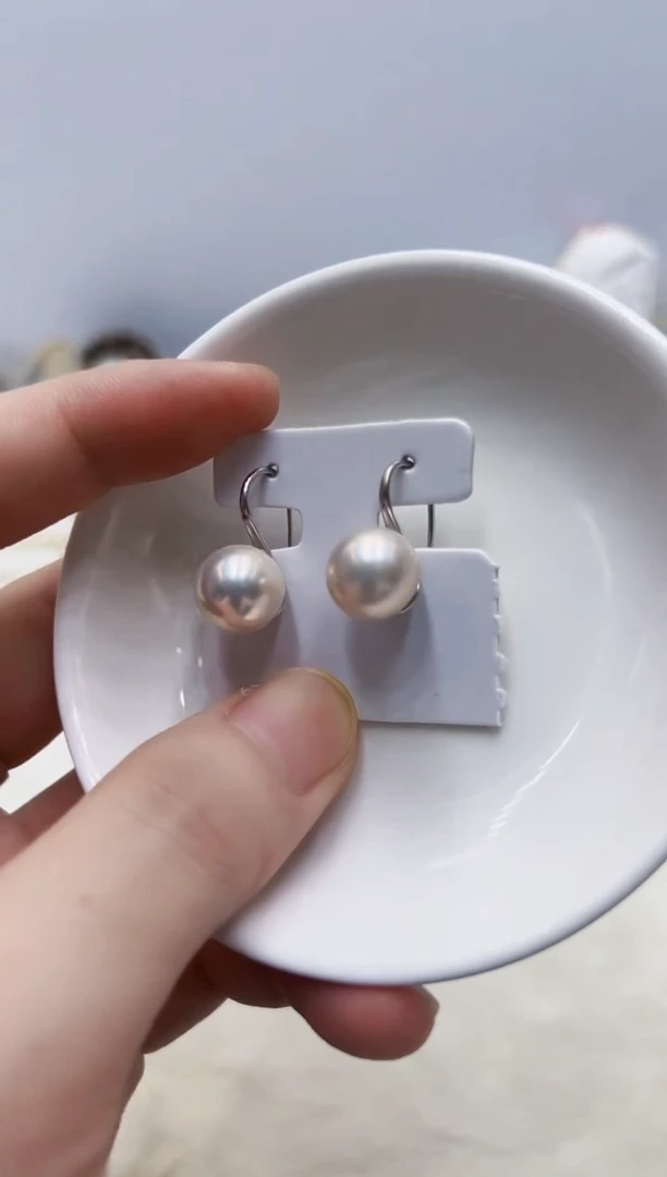 银S925镶嵌淡水珍珠DA耳饰@@hf038