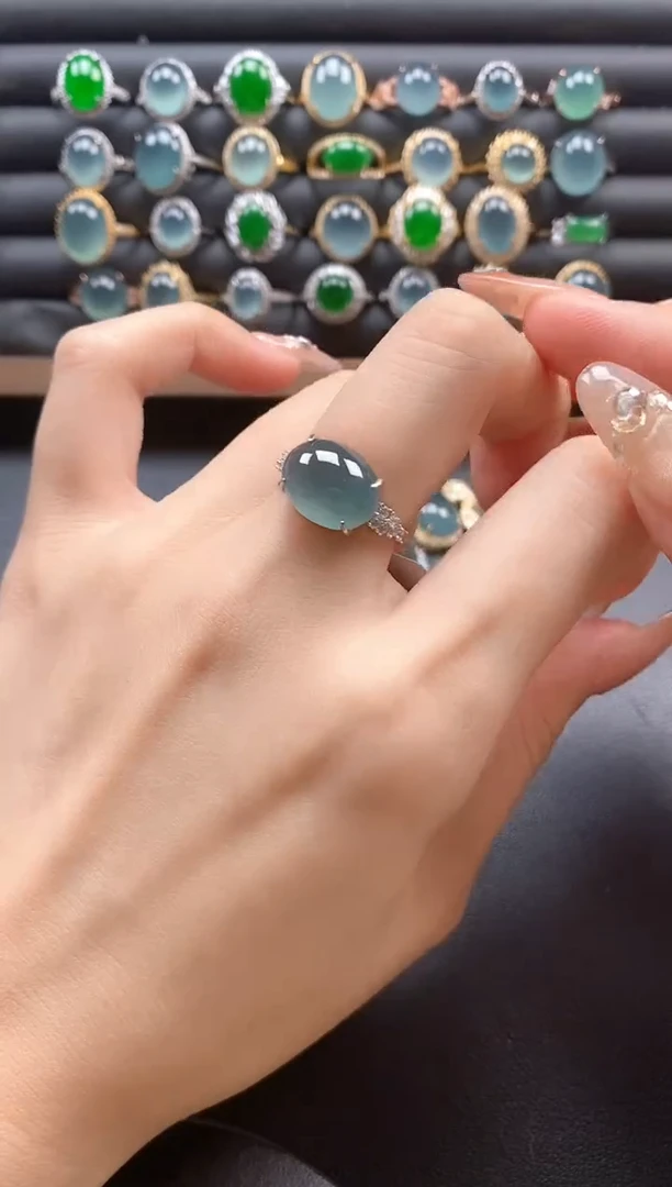 银S925镶嵌戒指翡翠51151