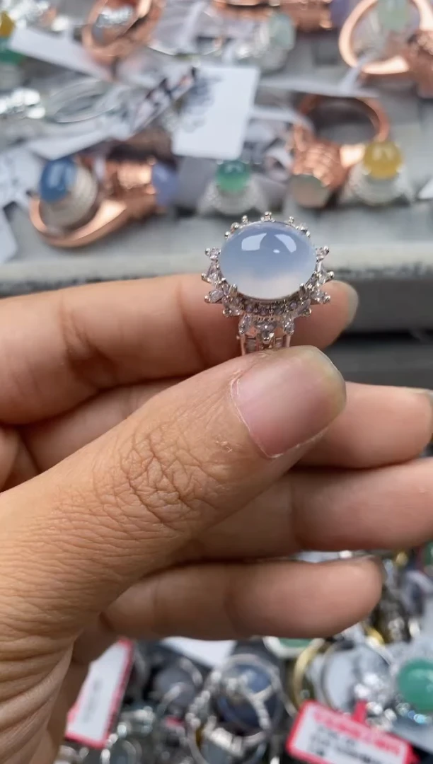 未镶嵌戒指翡翠555---1