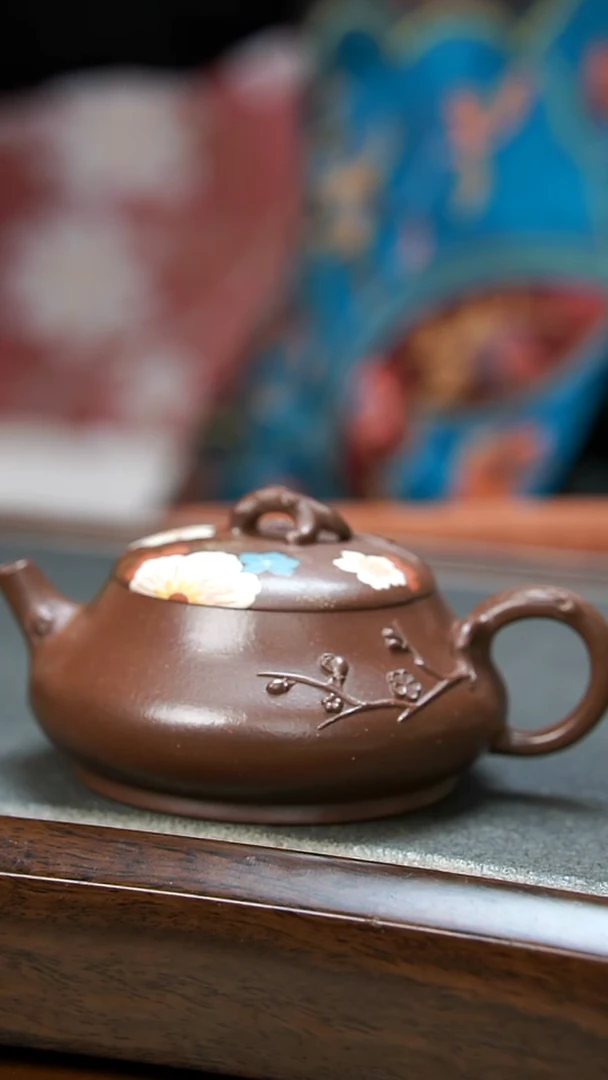 【闪购商品】紫砂茶壶繁花石瓢壶