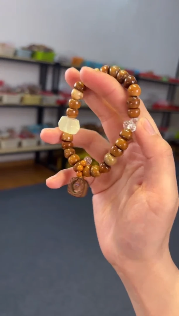 未镶嵌手链水晶  8mm库克小金豆白水【唐卡扎基】