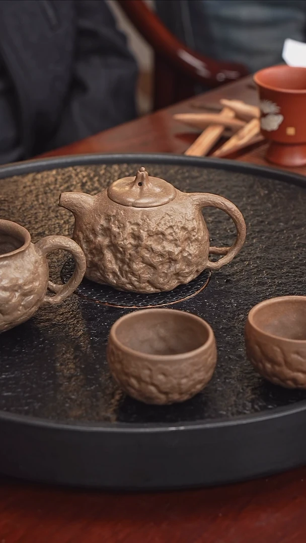 茶壶紫砂毛阿明  供春套组125 梨皮砂 180毫升