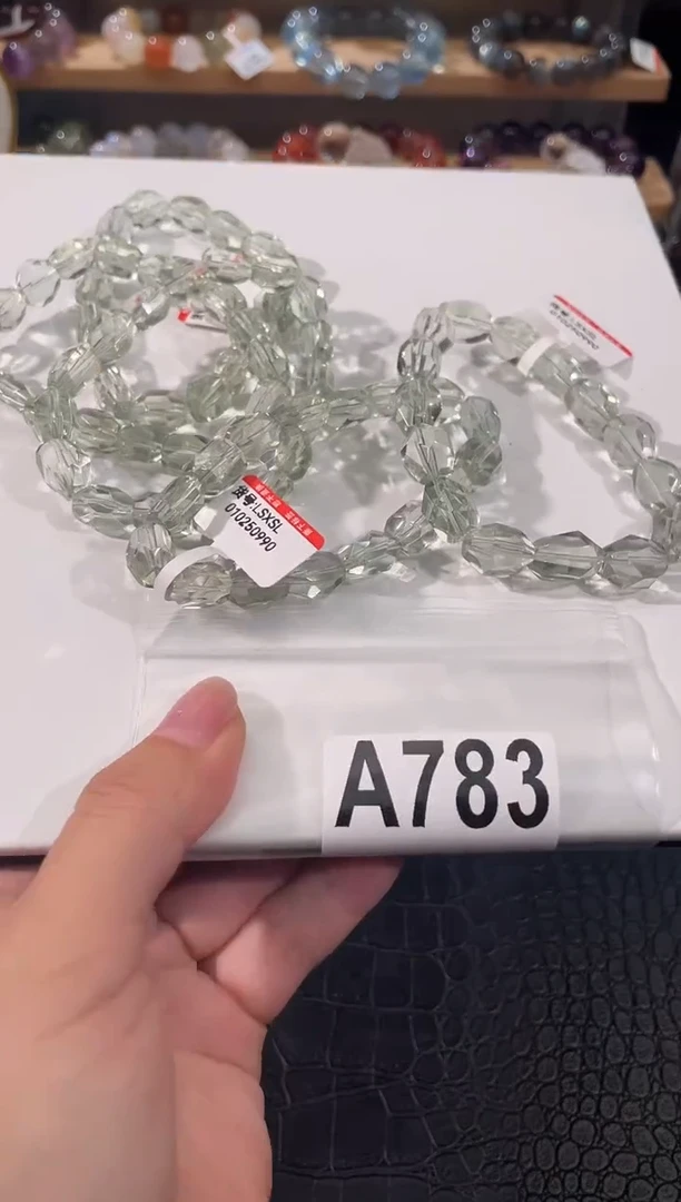 水晶手链未镶嵌A783绿水晶随型手链多样性发一