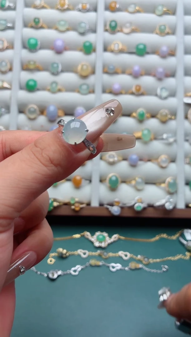 银S925镶嵌戒指翡翠.