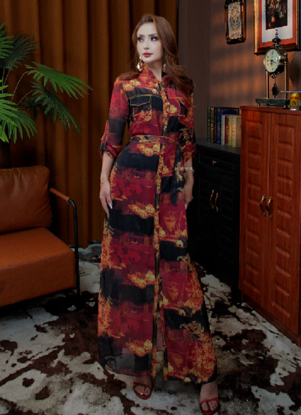 古尔邦节新款洋气时尚欧美风连衣裙00-68