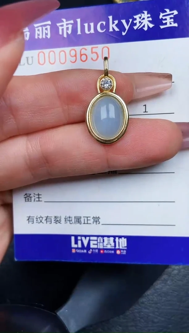 翡翠银S925镶嵌颈饰9650