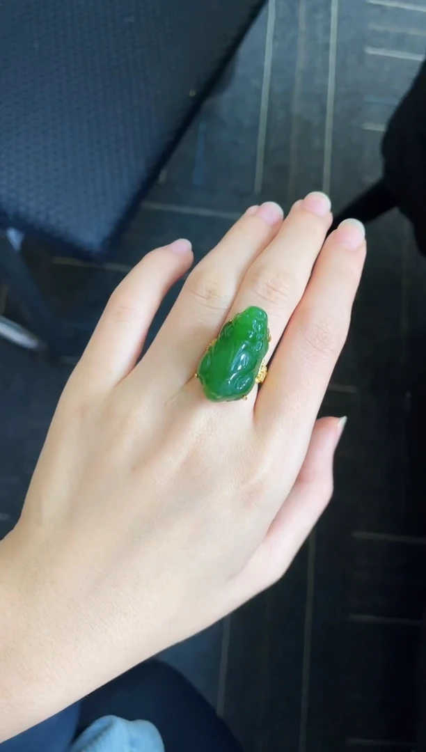 【闪购商品】和田玉戒指银S925镶嵌多样性发一